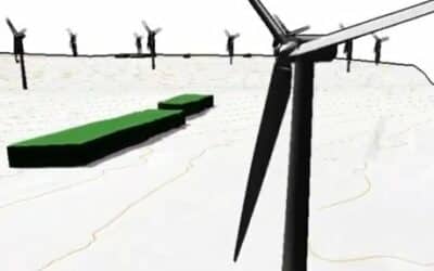 Projet Implantation parc éolienne, simulation QGIS en 3D