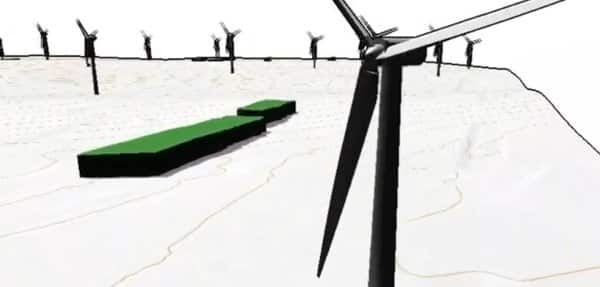 Projet d’implantation d’un parc d’éoliennes, simulation vidéo en 3D avec QGIS